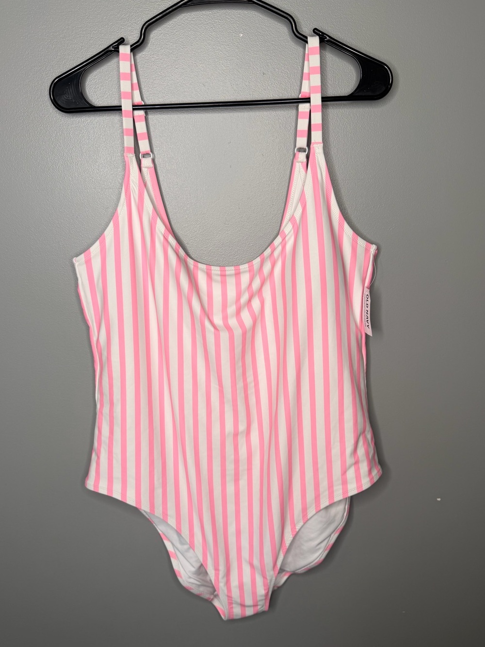 NWT Old Navy One Piece Pink Stripe Swimsuit - Picture 2 of 13